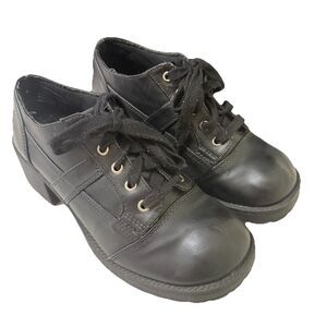 No Boundaries Women’s Y2K Oxford Laceups Chunky Lug Heel Size 10 Black Grunge